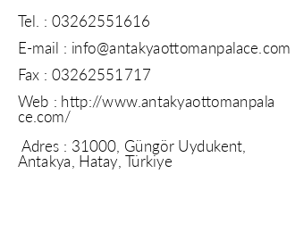 Ottoman Otel iletiim bilgileri